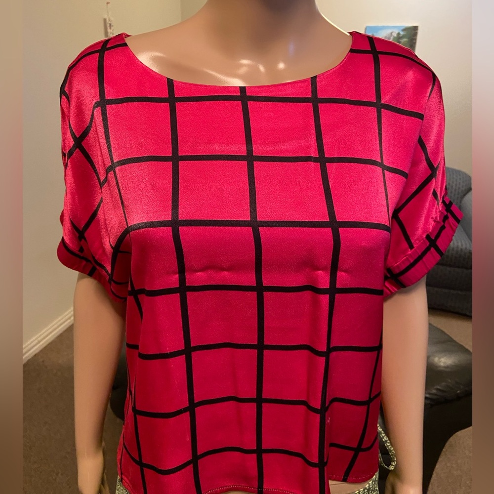 Milly pink windowpane top